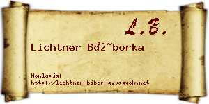 Lichtner Bíborka névjegykártya