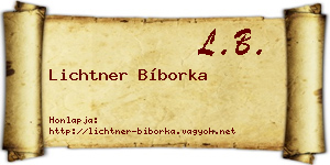 Lichtner Bíborka névjegykártya
